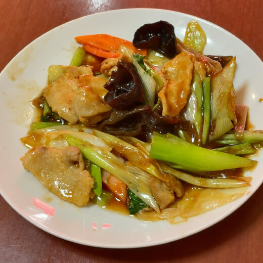 鑫福隆　豚肉長ネギ炒め